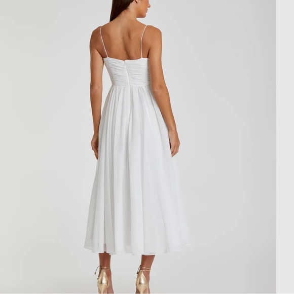 NEW IEENA FOR MAC DUGGAL Faux Wrap Sleeveless Flowy Midi Dress SZ Large Event - Picture 7 of 13